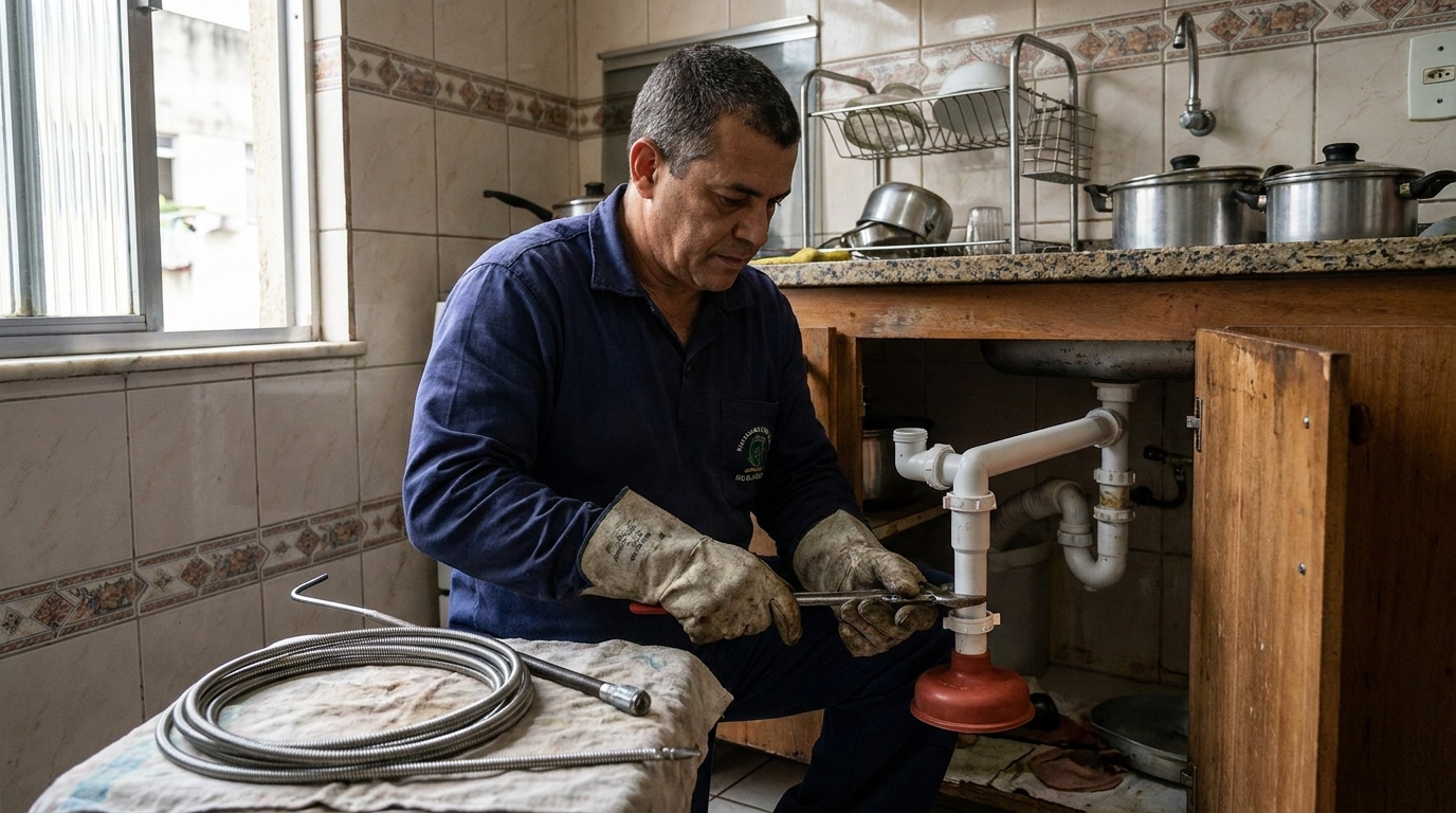 Desobstrução de Sifão em Mogi das Cruzes‑SP