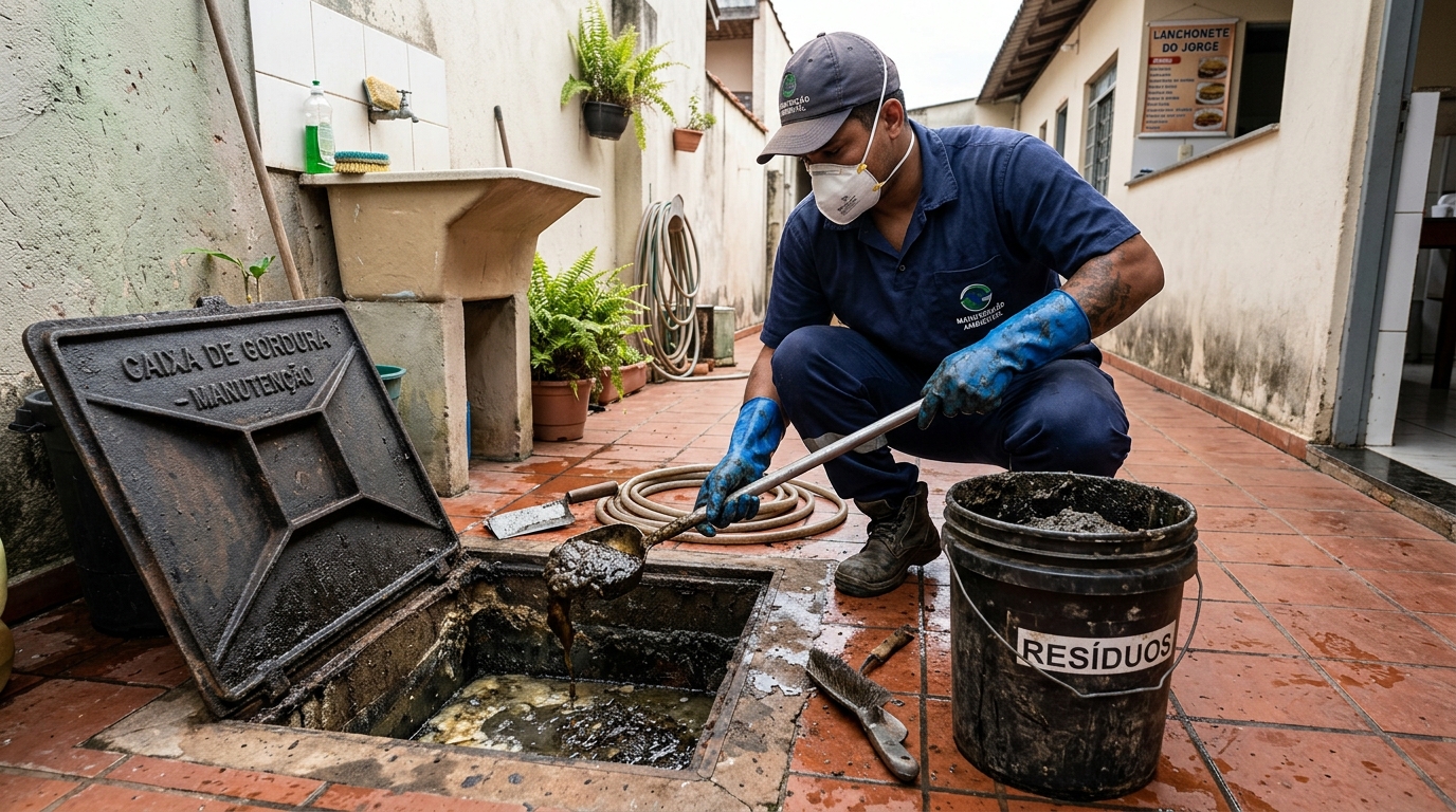 Manutenção de Caixa de Gordura em Quatinga, Mogi das Cruzes‑SP