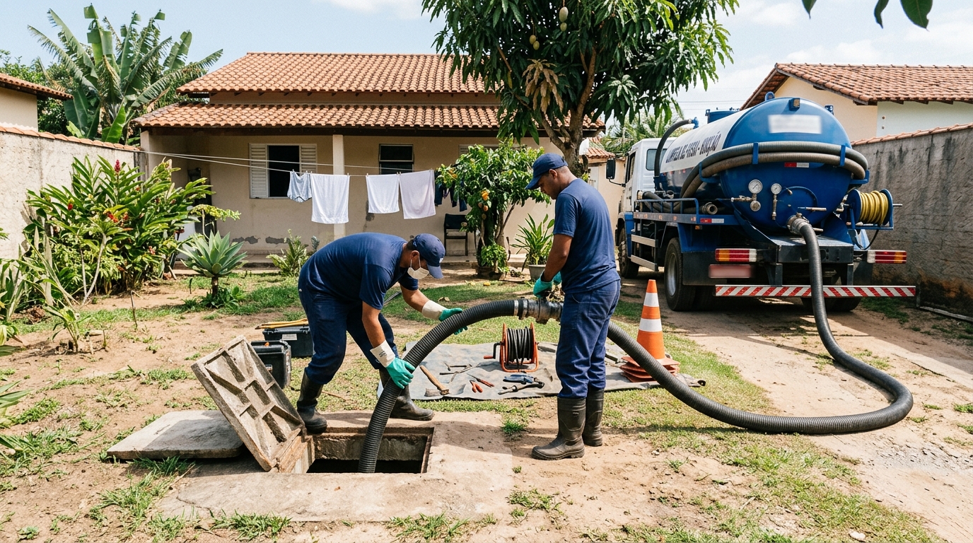 Manutenção de Fossa na Cidade Jardim, Mogi das Cruzes‑SP